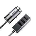 Baseus Enjoy Together Car Charger With Extension 4x USB 5.5A Grey (CCTON-0G)