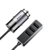 Baseus Enjoy Together Car Charger With Extension 4x USB 5.5A Grey (CCTON-0G) - Planet Car Care