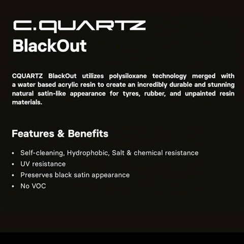  CARPRO CQUARTZ Blackout - Tire Coating and Dressing for Trim  and Rubber, Polysiloxane and Durable on Unpainted Resin Materials (50mL) :  Automotive