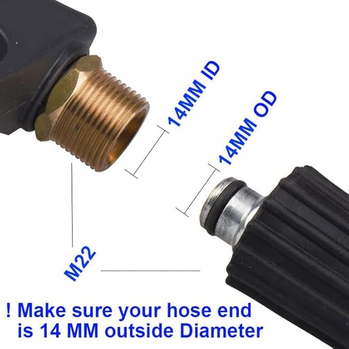PCC Basic Pressure Washer Gun M22/14 Inlet With 1/4" Quick Connect Outlet
