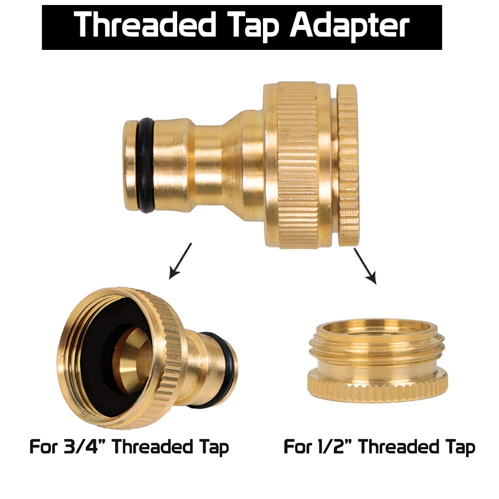 PCC D81 Brass Tap Adapter 2-in-1 for 1/2" & 3/4" Threaded Taps