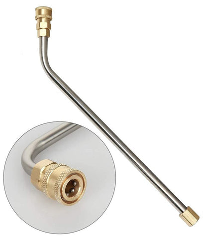 PCC D52 Pressure Washer Spray Wand Extension – 20" SS304 with 45° Bend, 5000 PSI, 1/4" QC Adapter