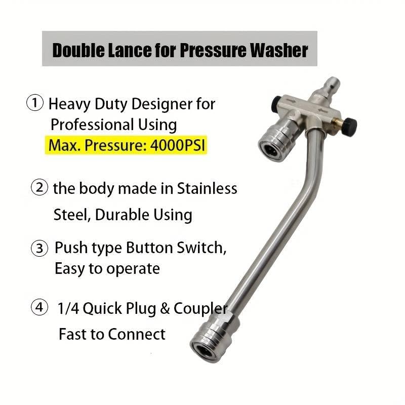 PCC Dual Lance Pressure Washer Wand with 1/4 Quick Connect