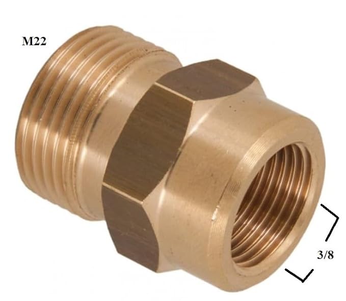 PCC D20 M22/15mm Male Screw Adapter x 3/8" BSPF – Pressure Washer Connector