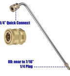 PCC D114 Car Washer Extension Rod – 90° Bend, 20" SS304 | 1/4" Quick Connector