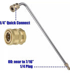 PCC D38 Car Washer Extension Rod – 90° Bend, 20" S.S. 304 with 1/4" Quick Connector