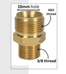 PCC D3 M22/15 to 3/8" Brass Snow Foam Lance Connector – Pressure Washer Adapter