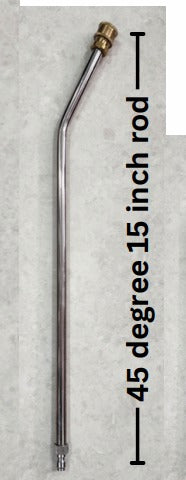 PCC D115 Pressure Washer Spray Wand Extension – 15" SS304 with 45° Bend, 5000 PSI | 1/4" Quick Connect
