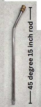 PCC D115 Pressure Washer Spray Wand Extension – 15" SS304 with 45° Bend, 5000 PSI | 1/4" Quick Connect