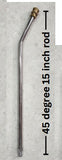 PCC D115 Pressure Washer Spray Wand Extension – 15" SS304 with 45° Bend, 5000 PSI | 1/4" Quick Connect