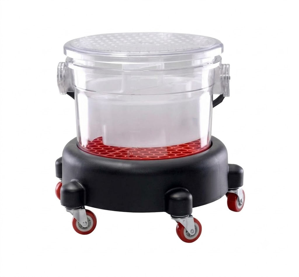 PCC Car Wash Bucket Kit With Wheels, Grit Guard, Lid & Bottle Holders, Type4