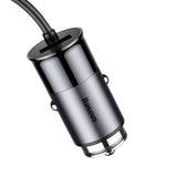 Baseus Enjoy Together Car Charger With Extension 4x USB 5.5A Grey (CCTON-0G) - Planet Car Care