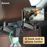 Baseus Backseat Vehicle Holder Car Hanger Phone Holder 4.0”-6.5” For The Headrest Black (SUHZ-A01)