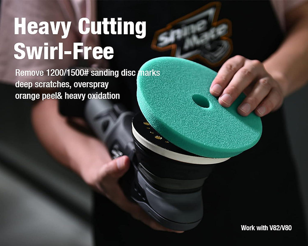 ShineMate T120 DA Green Heavy-Cut Foam Pad, Flat, 3/4" - Planet Car Care