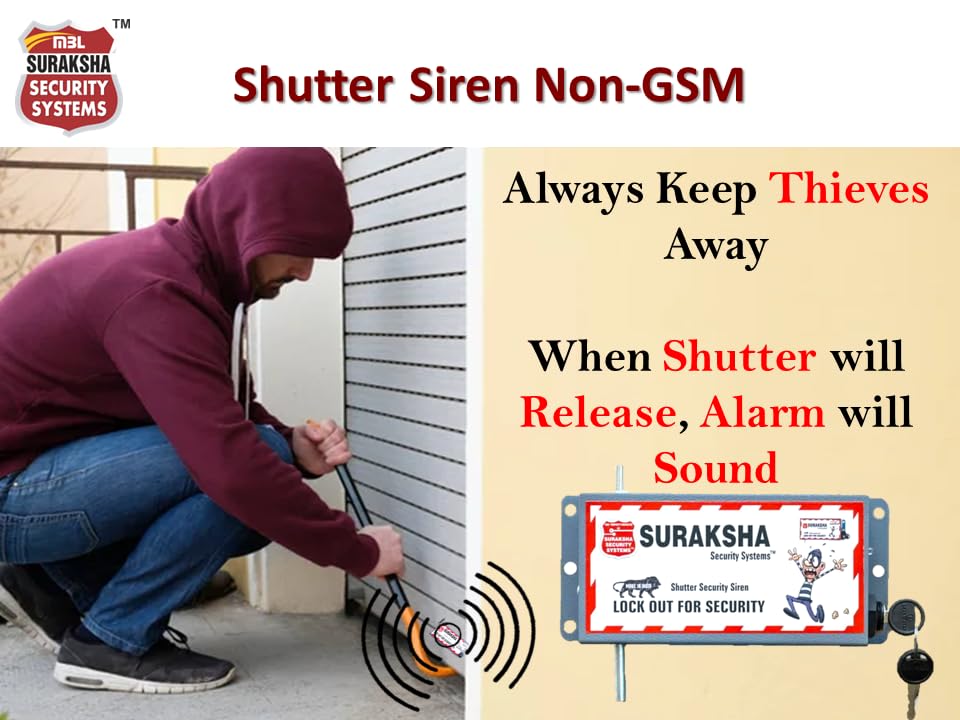 SURAKSHA SECURITY SYSTEMS Shutter Siren Non-GSM Anti Theft Device