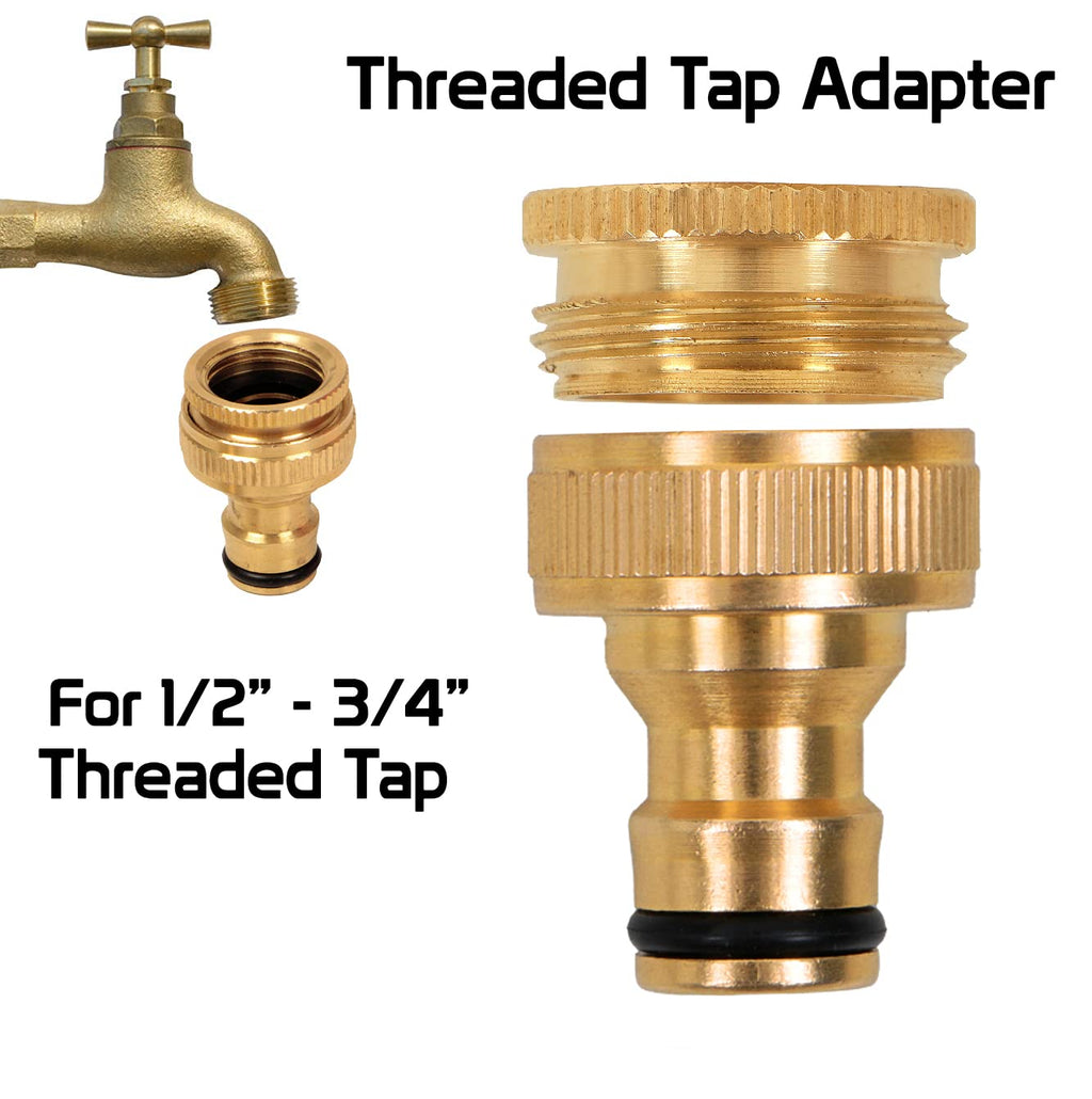 PCC D81 Brass Tap Adapter 2-in-1 for 1/2" & 3/4" Threaded Taps