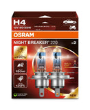 OSRAM H4 Night Breaker Laser +220% Headlight Bulb, 60/55W, 3900K, Pair