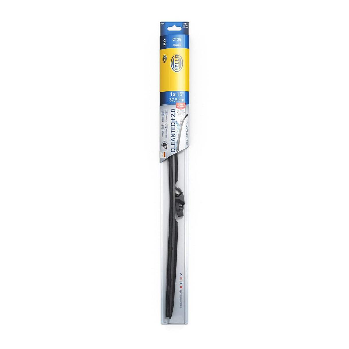 Hella Cleantech 2.0 Frameless Wiper With Multiple Adapters (1pc)