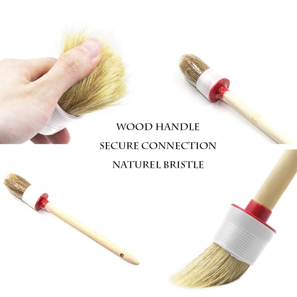 PCC Detailing Brush Synthetic Hair,Wooden Set Of 5 - Planet Car Care