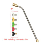 PCC D52 Pressure Washer Spray Wand Extension – 20" SS304 with 45° Bend, 5000 PSI, 1/4" QC Adapter