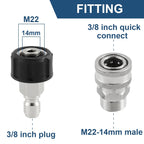PCC D200 M22/14 Pressure Washer Quick Connect Kit (8pcs)