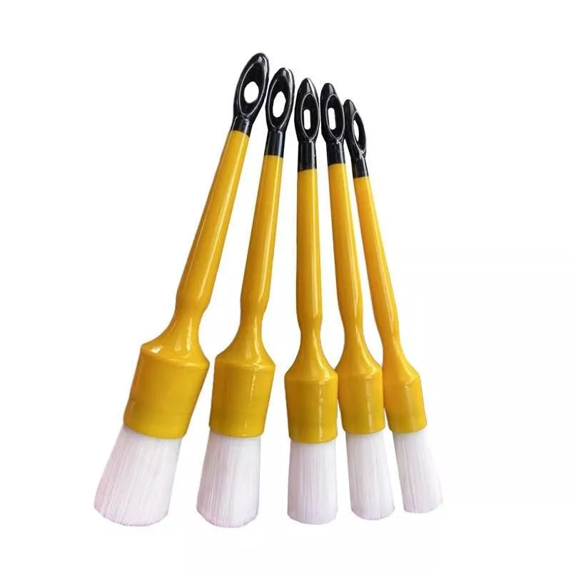 PCC Premium Bristle Detailing Brush Kit, Yellow, Set of 5