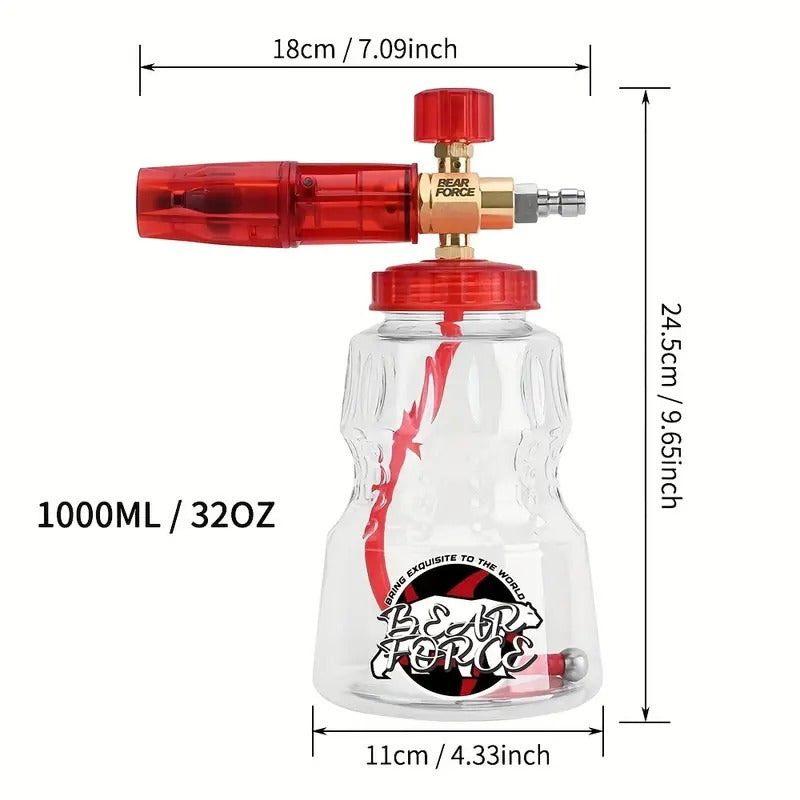 Bear Force Brass Foam Cannon 1L Inlet - 1/4" Quick Connect