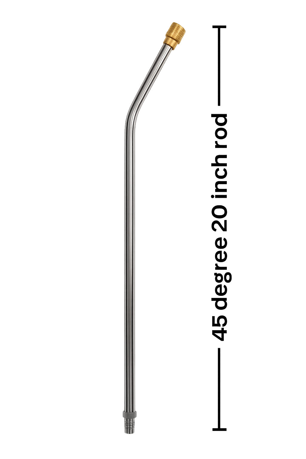 PCC D115 Pressure Washer Spray Wand Extension – 20" SS304 with 45° Bend, 5000 PSI | 1/4" Quick Connect