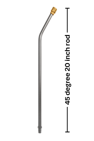 PCC D115 Pressure Washer Spray Wand Extension – 20" SS304 with 45° Bend, 5000 PSI | 1/4" Quick Connect