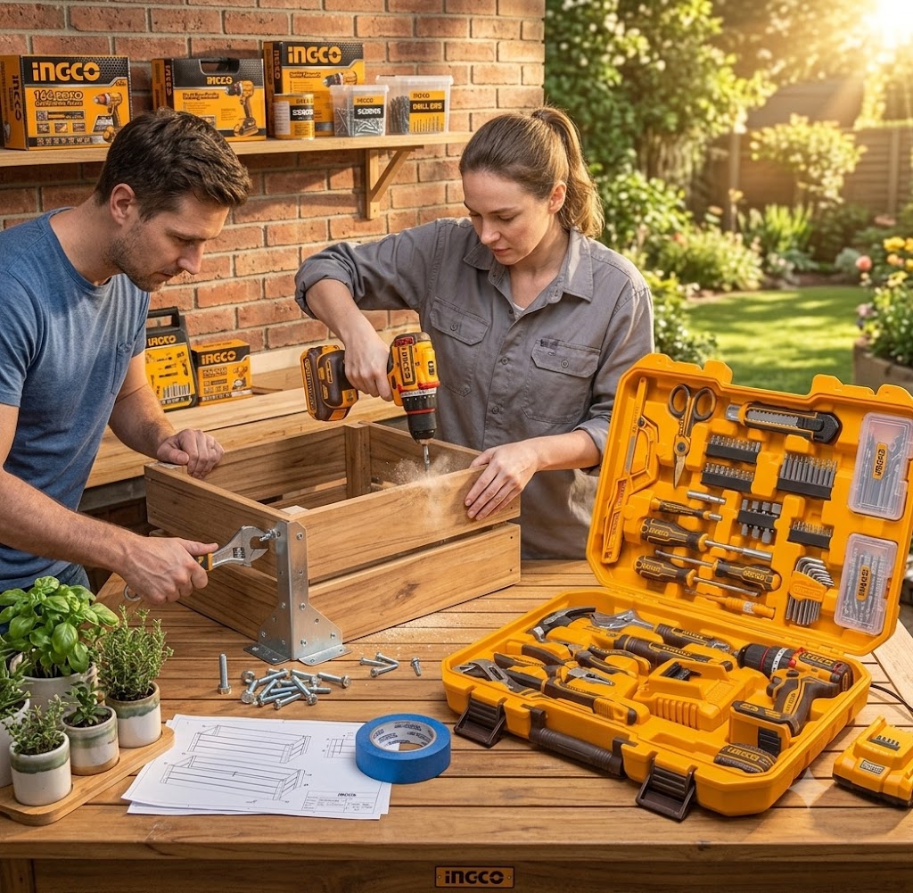 INGCO HKTPH41662 Brushless Power Tool Kit – 20V, 66Nm Impact Drill with 166-Piece Tool Set