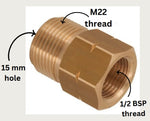 PCC D16 M22 Male Screw Adapter x 1/2" BSPF – Pressure Washer Connector