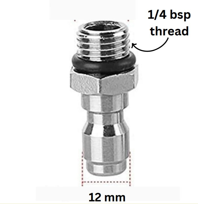 PCC D29 Brass Quick Connector QC Male Plug Nipple | 1/4" BSP Thread for Pressure Washer Foam Gun