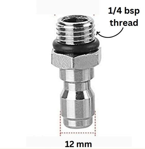 PCC D29 Brass Quick Connector QC Male Plug Nipple | 1/4" BSP Thread for Pressure Washer Foam Gun