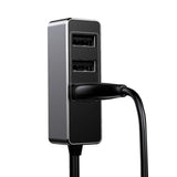 Baseus Enjoy Together Car Charger With Extension 4x USB 5.5A Grey (CCTON-0G) - Planet Car Care