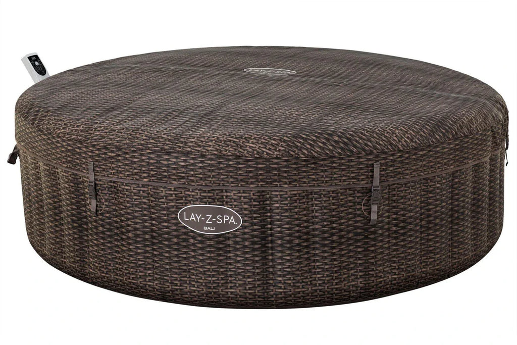 Bestway Lay-Z-Spa Bali MaxHold EnergySense UltraFit Smart AirJet 7 Brown Rattan Round Inflatable Spa - 6001P 85"x28"/2.16mx71cm