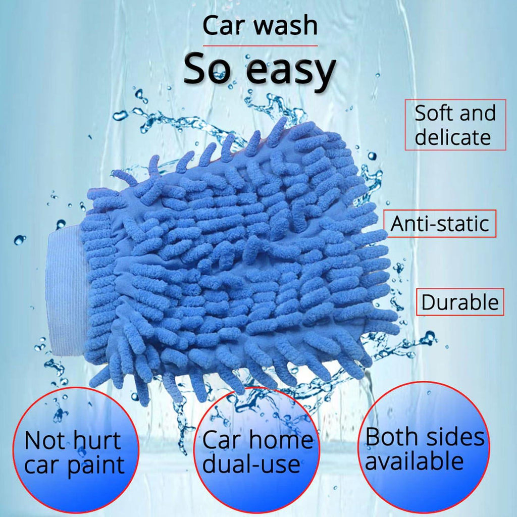 PCC Chenille Microfiber Wash Mitt, Blue - Planet Car Care