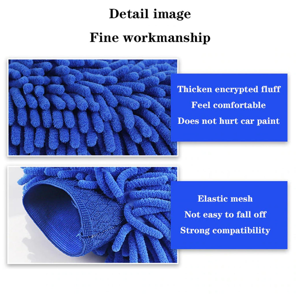 PCC Chenille Microfiber Wash Mitt, Blue - Planet Car Care