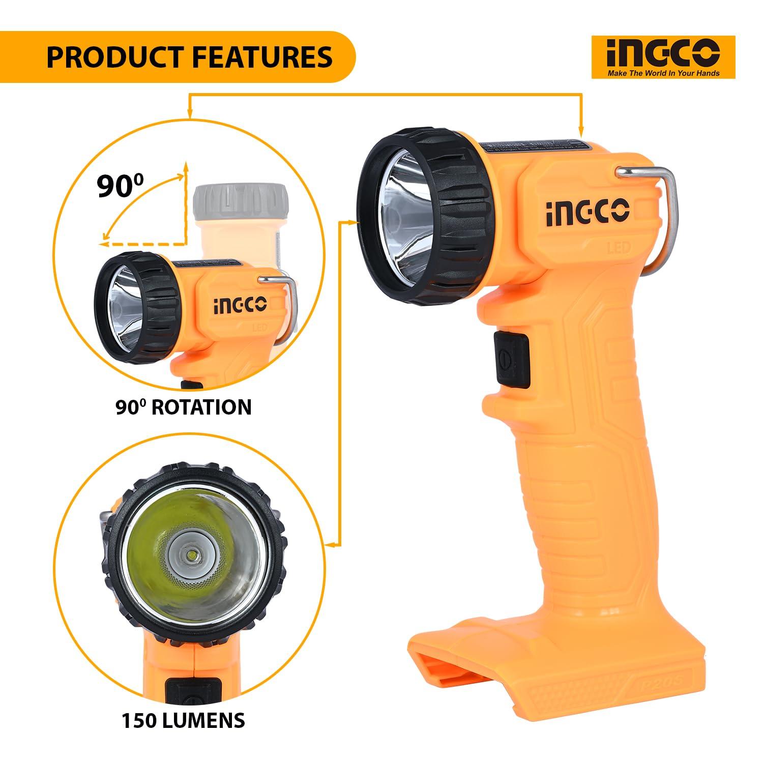 INGCO CIWLI2023 Cordless Li-Ion Work Lamp 20V - Battery & Charger Not Included - Planet Car Care