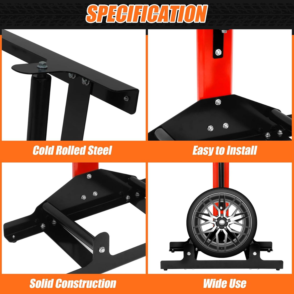 PCC Rolling Wheel Detailing Stand – Rim Cleaning & Tire Shine Application Stand