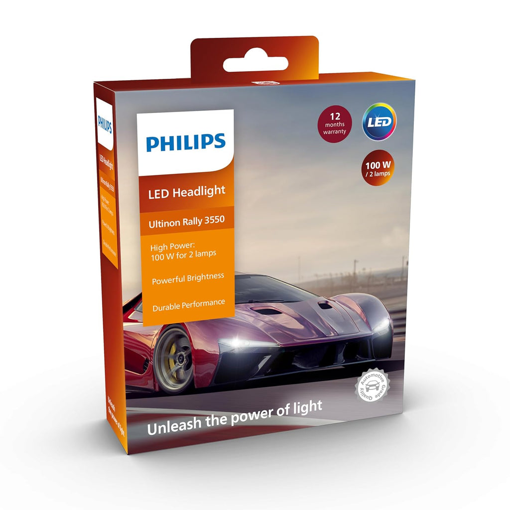 Philips HIR2 Ultinon Rally 359N LED Headlight Bulb 90W Each, Pair