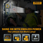 INGCO CIWLI2023 Cordless Li-Ion Work Lamp 20V - Battery & Charger Not Included - Planet Car Care