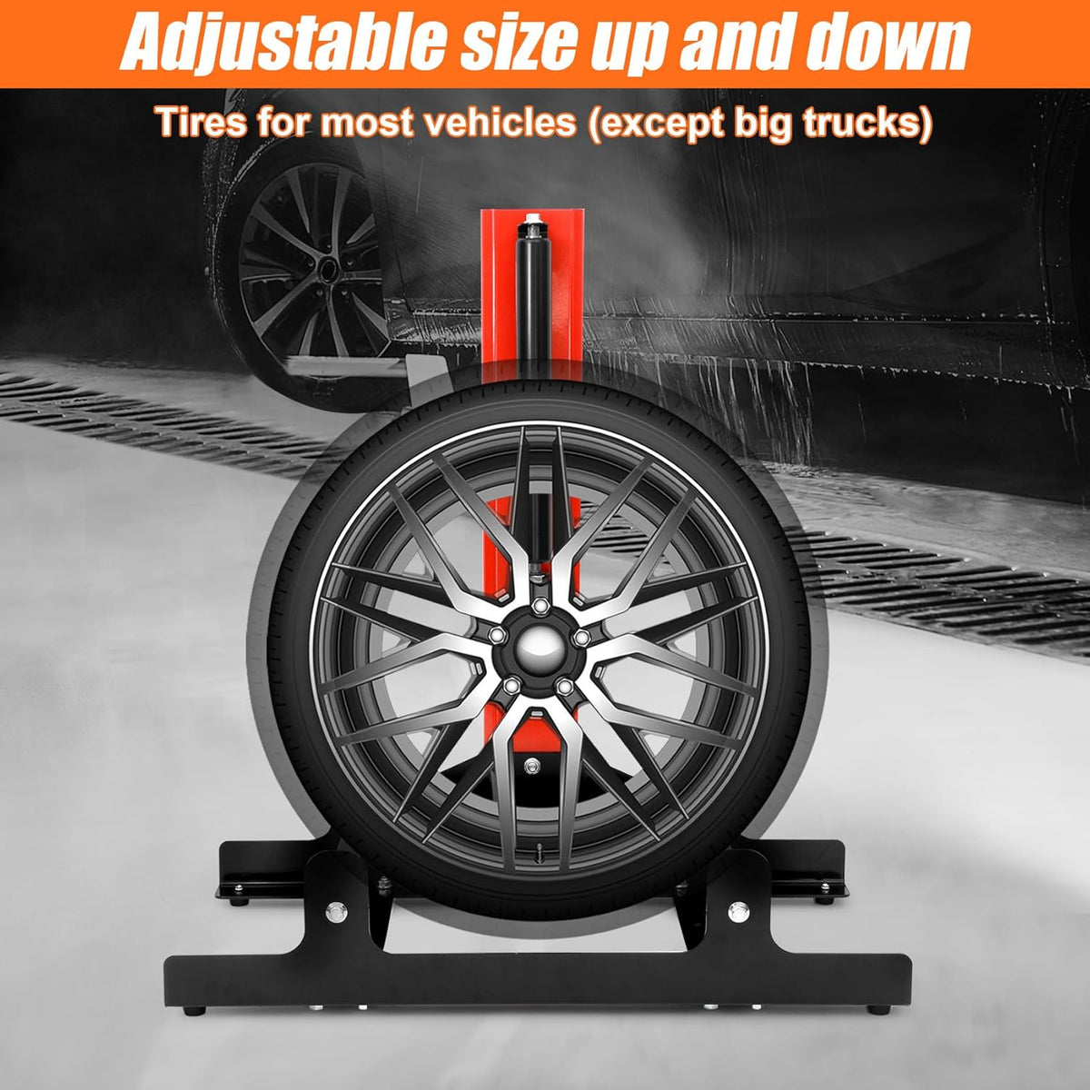 PCC Rolling Wheel Detailing Stand – Rim Cleaning & Tire Shine Application Stand