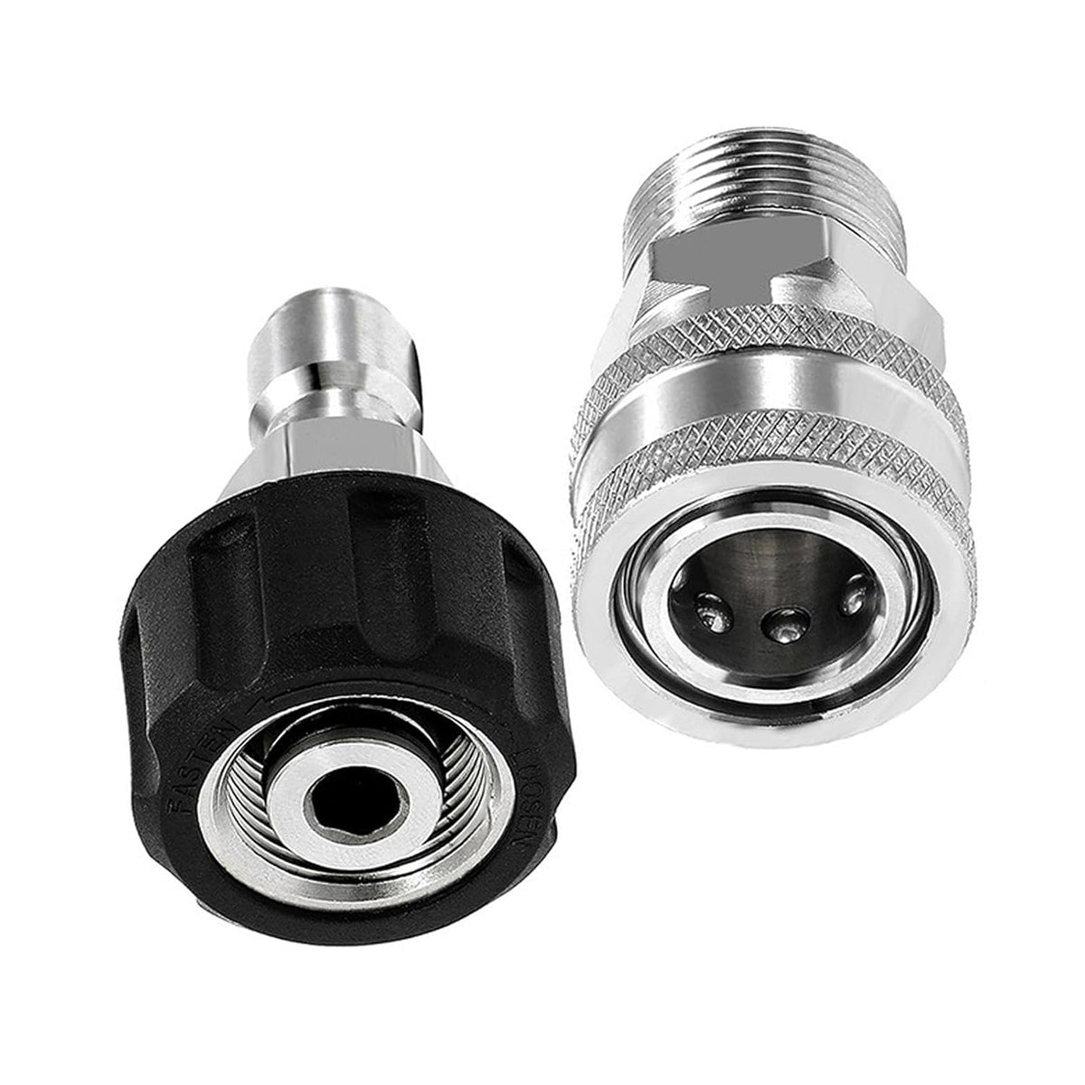 PCC D201 M22/14 to 3/8" SS Quick Connect Adapter Set for Pressure Washer Hose