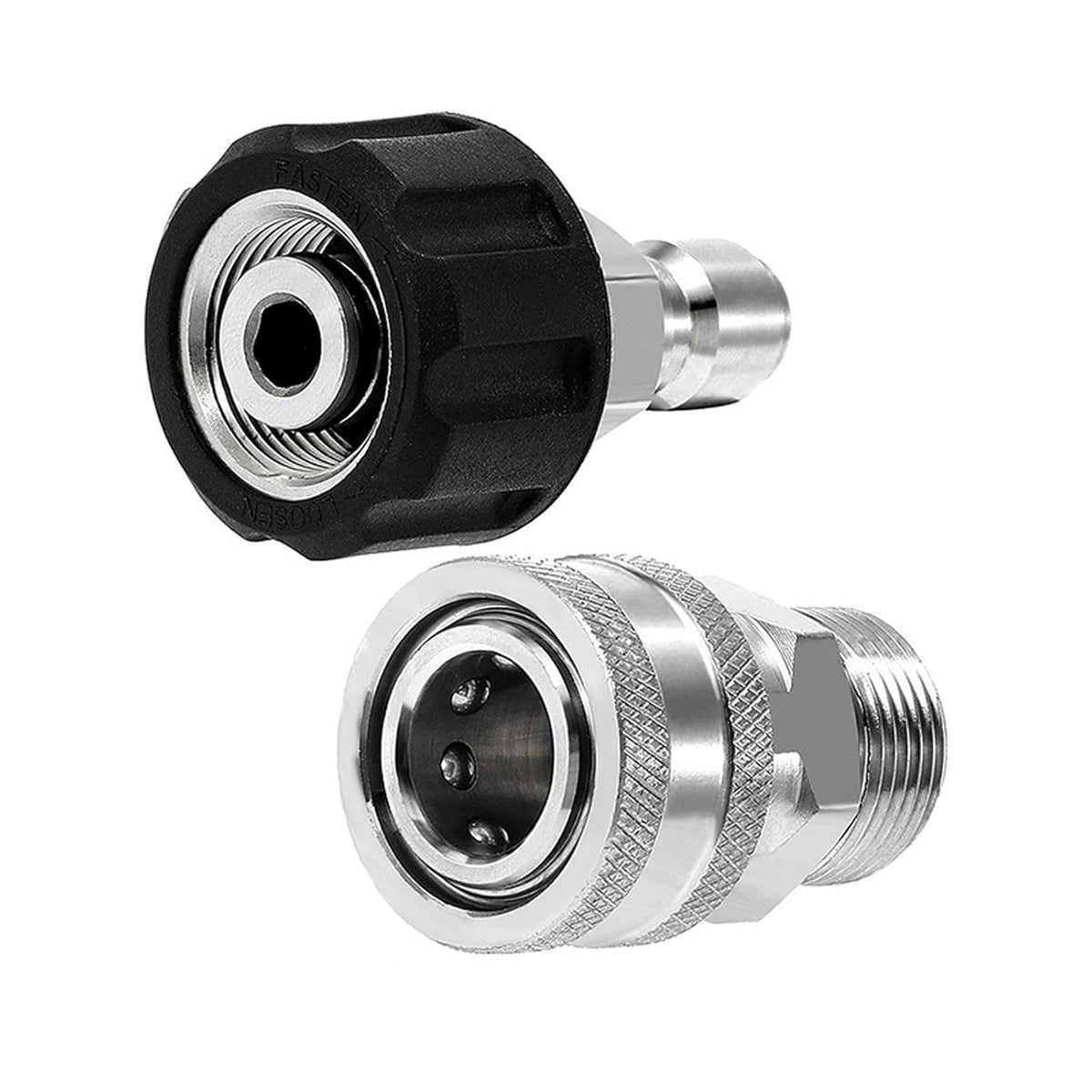 PCC D201 M22/14 to 3/8" SS Quick Connect Adapter Set for Pressure Washer Hose