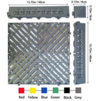 PCC Car Wash Floor Mat Tile, 40x40cm (1.72 sq. ft), Thickness 30mm, Type1 (4Way)