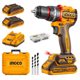 INGCO CIDLI20558 Compact Brushless Cordless Impact Drill 55N.m -20V | With Double Battery & Charger