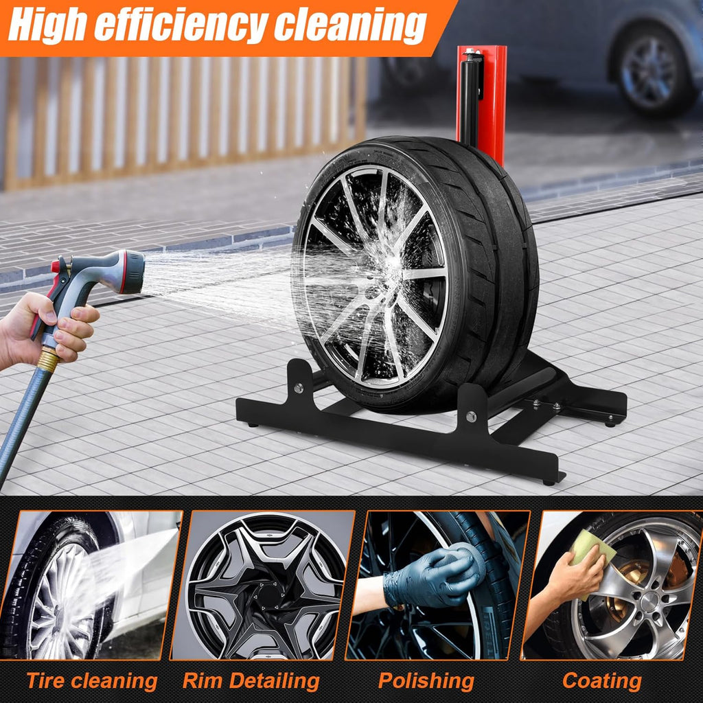 PCC Rolling Wheel Detailing Stand – Rim Cleaning & Tire Shine Application Stand
