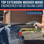 PCC Stainless Steel Pressure Washer Lance – 21” Bent Wand with Ergonomic Grip (1/4" Quick Connect)
