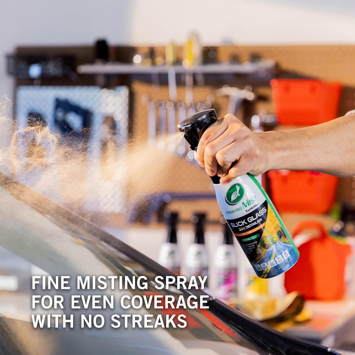 Turtle Wax Streak Free Mist Slick Glass Cleaner Inside & Out,2 in 1 Detailer Out,591ml