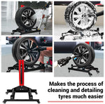 PCC Rolling Wheel Detailing Stand – Rim Cleaning & Tire Shine Application Stand
